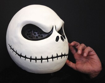 Jack Skellington costume mask head. Adult size. Handmade. Nightmare Before Christmas. Halloween cosplay masquerade mask men, women.