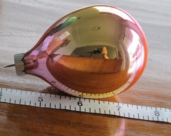 Vintage Shiny Brite pear-shape glass ornaments