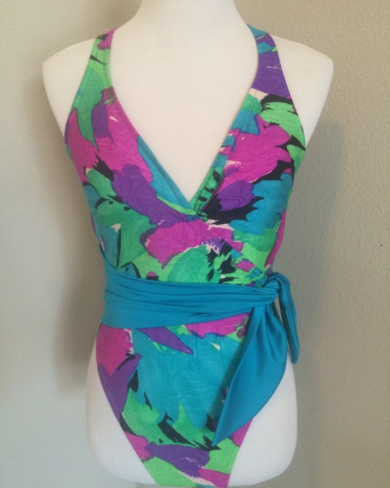 1980's Brazilian Hi-Cut One Piece Bathing Suit Size 10