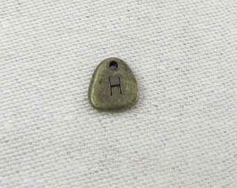 Bronze Irregular-Shape Letter "H" Charm 1 or 5 letters per package ALF001h-BZ
