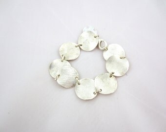 Bracelet with linked metal pieces- minimalist bracelet, linked metal bracelet, charm bracelet