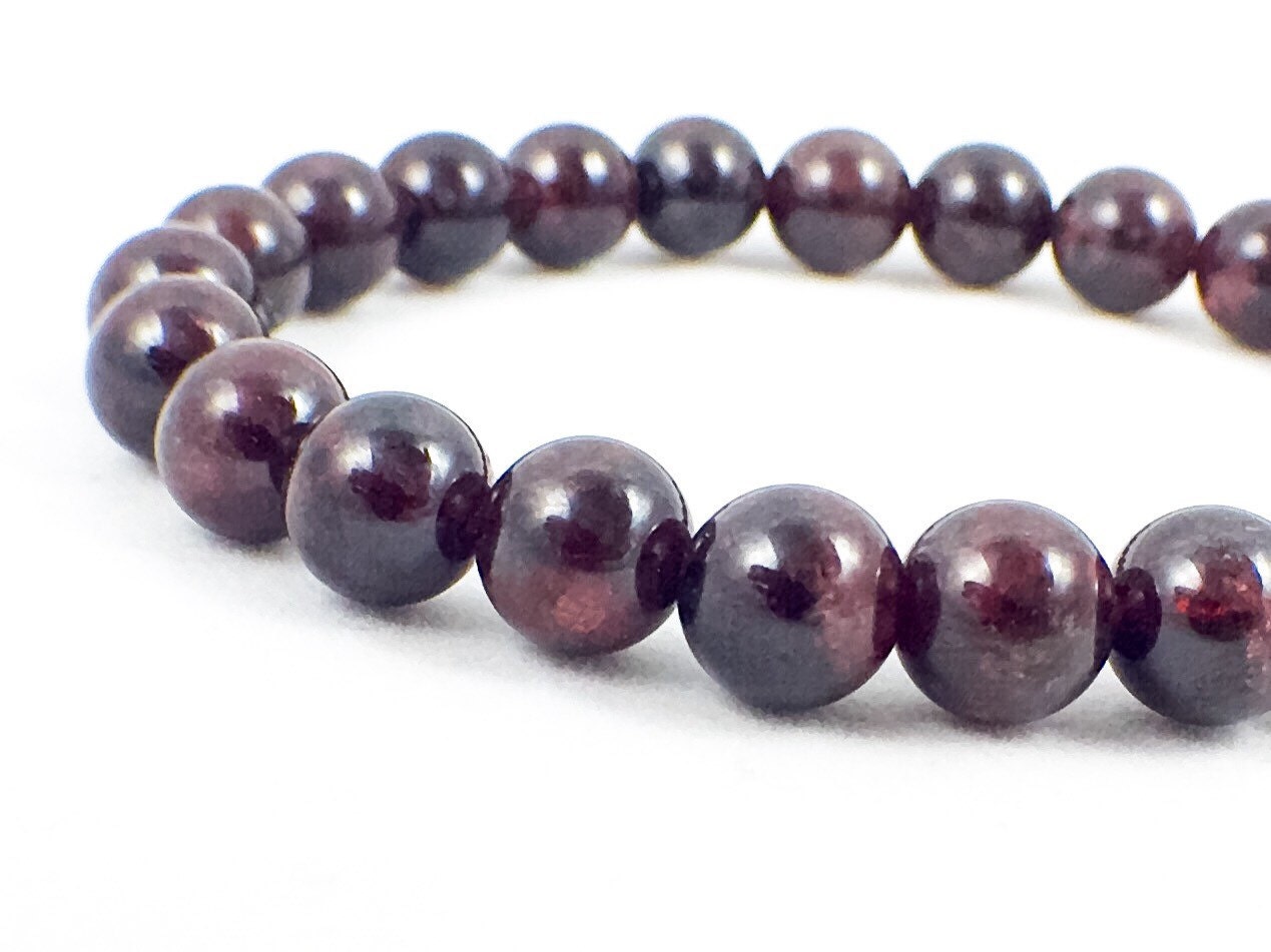 Garnet Bracelet 8mm Healing Crystal Jewelry Energy