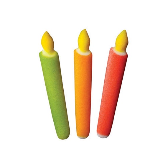 12 Birthday Candles PreMade Ready To Use Edible Cupcake Sugar
