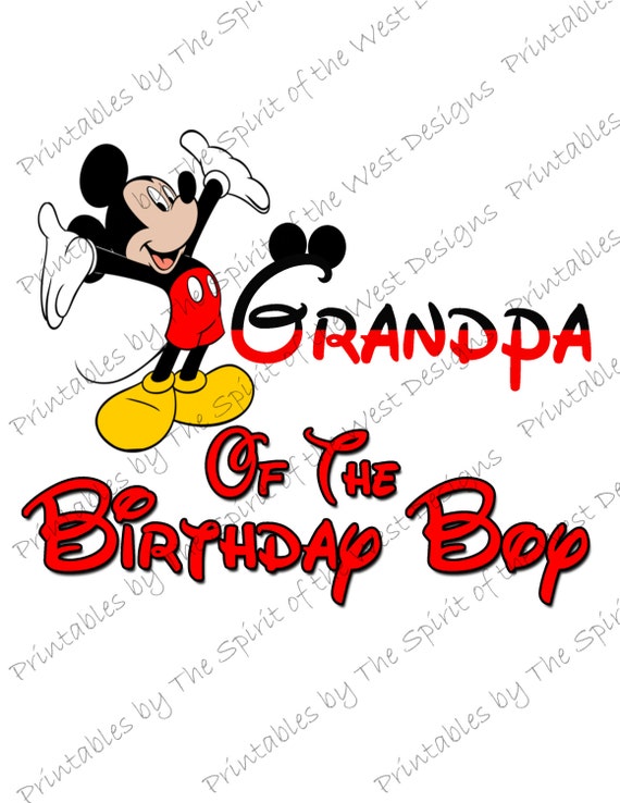 Download Grandpa of the Birthday Boy Mickey Mouse Iron on IMAGE ...