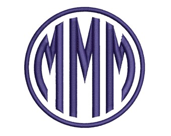 Circle Monogram Embroidery Font Machine Design 26 Letters 1", 1.5, 2", 2.5", 3" Monogram Embroidery Font INSTANT DOWNLOAD 017