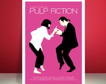 Pulp Fiction // Jack Rabbit Slim’s Restaurant Dance Scene // Minimalist Movie Poster // Unique A4 / A3 Art Print