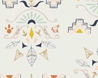 Bohemian Cotton Tribal Fabric by the Yard, Temple of Allanque, Wanderer, Art Gallery