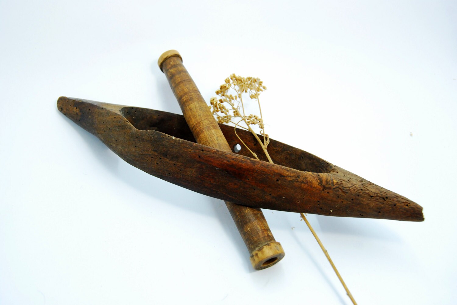 Primitive Wooden Weaving Flying Shuttle Weaving by RusticHomeDeco