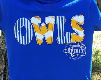Girls School Spirit Mascot Applique TShirt Girls Youth Child Raggy Applique School Spirit Mascot Shirt Glitter Rhinestone Cheer Fan Bling