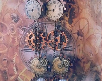 Bronze and Copper Steampunk earrings