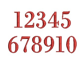 Embroidery design - Numbers Embroidery Design,font numbers 1 through 10, 1''