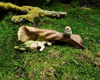 Sleeping Fairy Baby with Owl