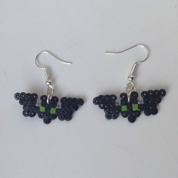 Items Similar To Halloween Bat Perler Bead Earrings On Etsy 5442