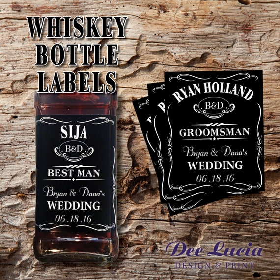 Custom Whiskey Bottle Groomsmen Labels 