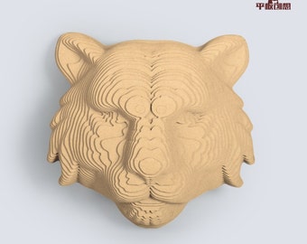 Tiger Head Relief - DIY Cardboard Craft