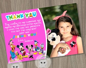 Minnie Mouse Thank You Card, Minnie Mouse Birthday, Minnie Mouse Party, Minnie Mouse Pink, Minnie Mouse Card, Minnie Thank You Card