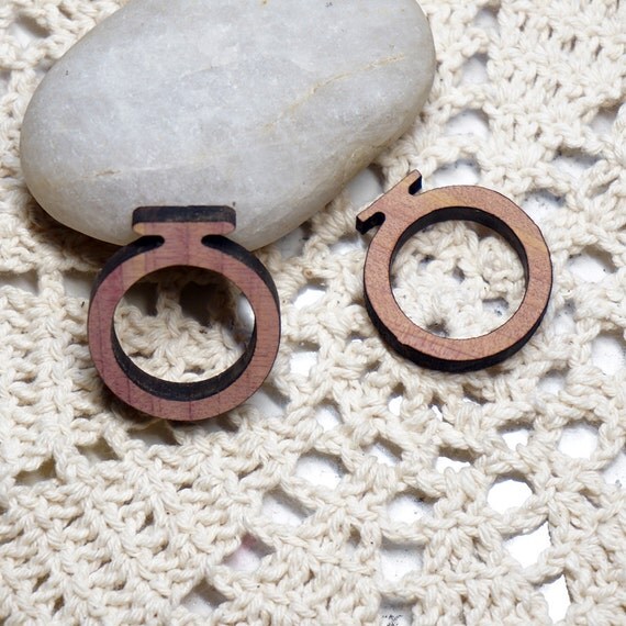 Ring Blanks 10pcs Antique wood Ring Base Two sizes