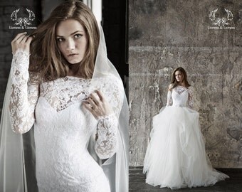 Wedding dress. Lace wedding dress. Long sleevs wedding dress Vera