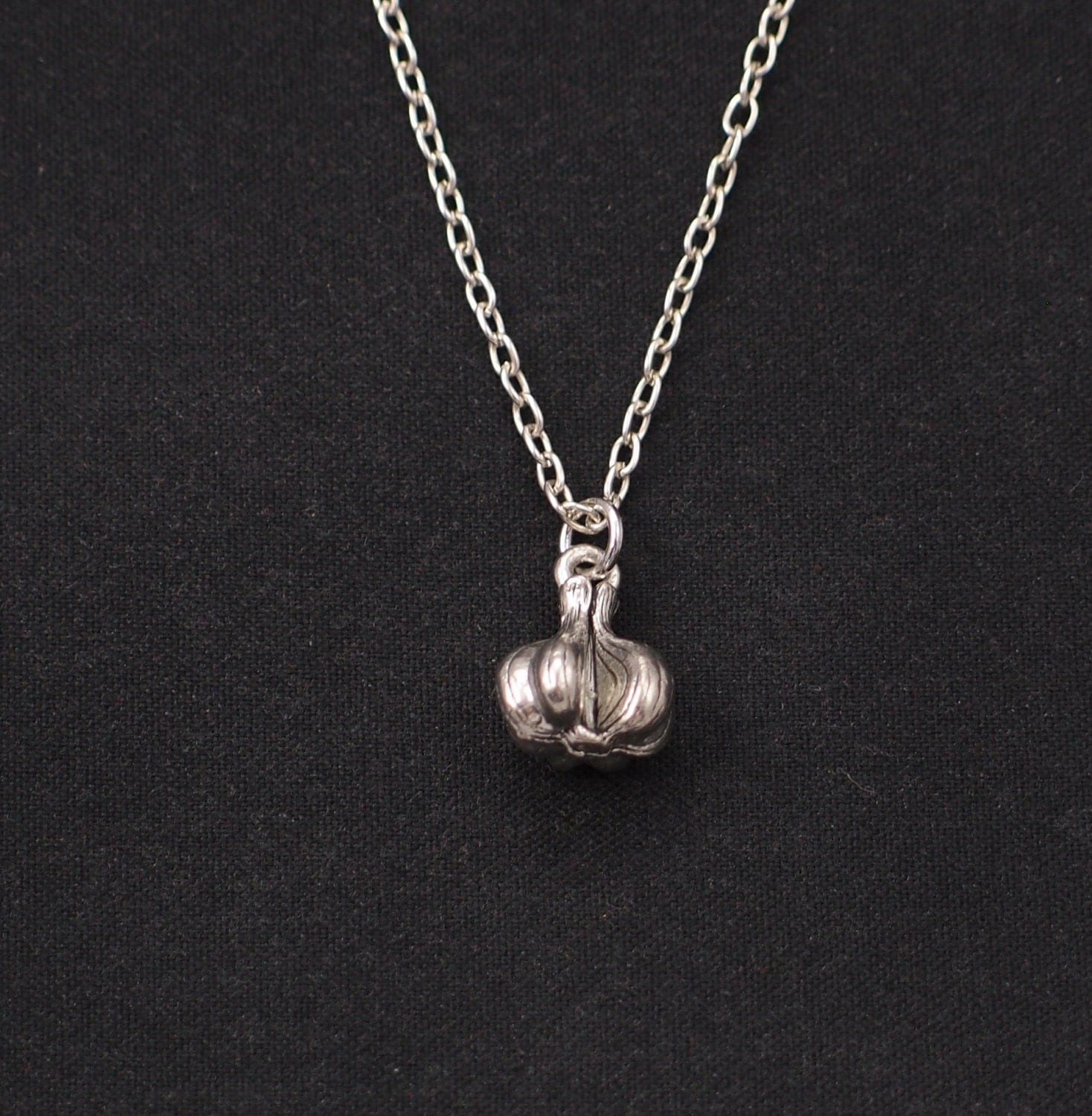 garlic necklace sterling silver filled silver tiny garlic