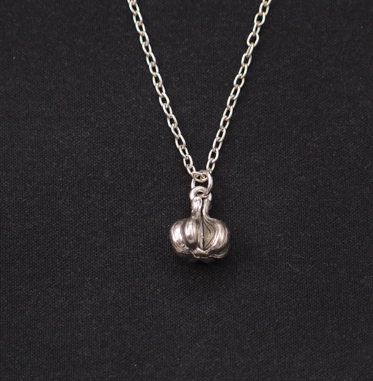 garlic necklace sterling silver filled silver tiny garlic