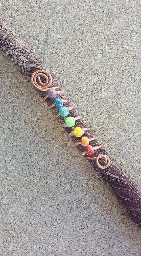 Chakra Spiral Dreadlock Bead Cuff Dreadlock Beads Braid