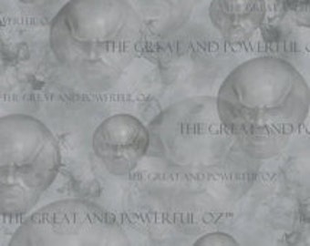 Wizard Of Oz Fabric - 75 Years of Wickedness for Quilting Treasures grey Oz Fabric 23381 k / Fat Quarter / 1 Yard Cut / 1/2 Yard Cuts