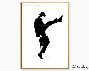 Monty Python, The Ministry of Silly Walks, John Cleese, Funny Wall Art, Printable Art, Silly Walk Print, Funny Walk, Instant Download