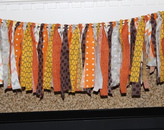 Fall Garland, Fabric Garland, Mantle Banner, Photo shoot Garland, Woodland Party Decor, Party Decor