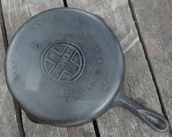 Griswold Cast Iron Skillet Large Block Logo Number 8 Griswold Skillet 1930-1939 B100