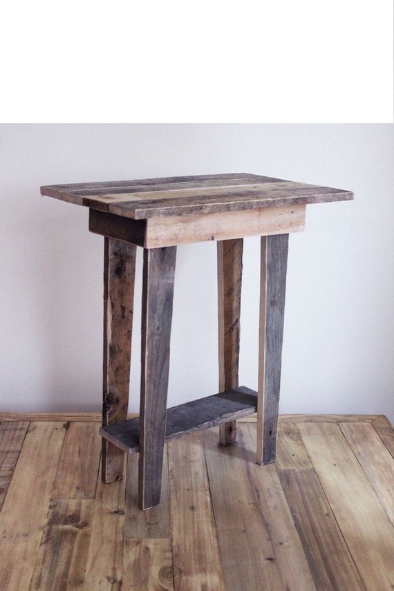 Items similar to tapered leg reclaimed barnwood end table night stand