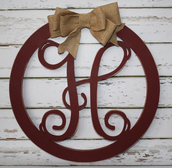 Wood Circle Initial Door Hanging/Wall DecorPersonalized