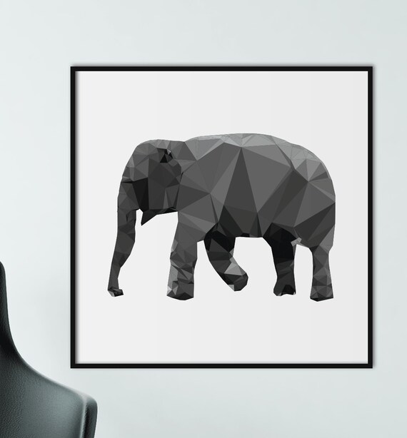 Geometric Elephant Home Print Wall Art Printable Art 50x50
