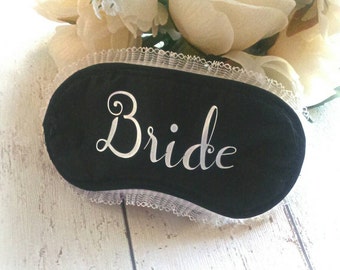 Bride gift, bride to be gift, eye mask, sleeping mask, hen party, party favours, wedding party, bridesmaid, bacherolette party