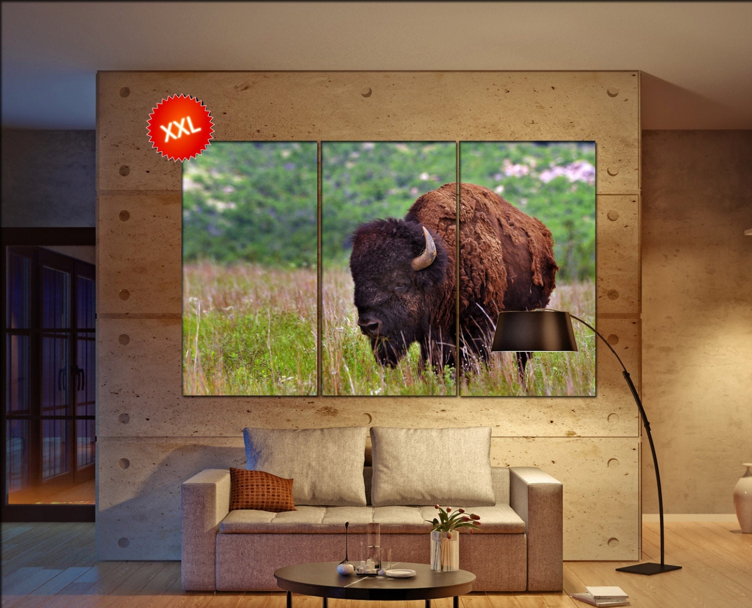 Buffalo canvas wall art Buffalo wall decoration Buffalo canvas wall art ...