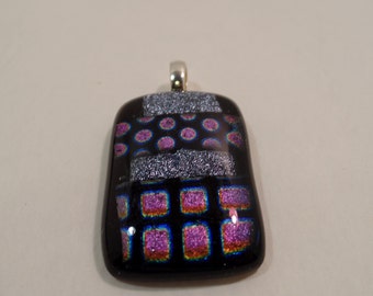 Multicolor dichroic glass pendant