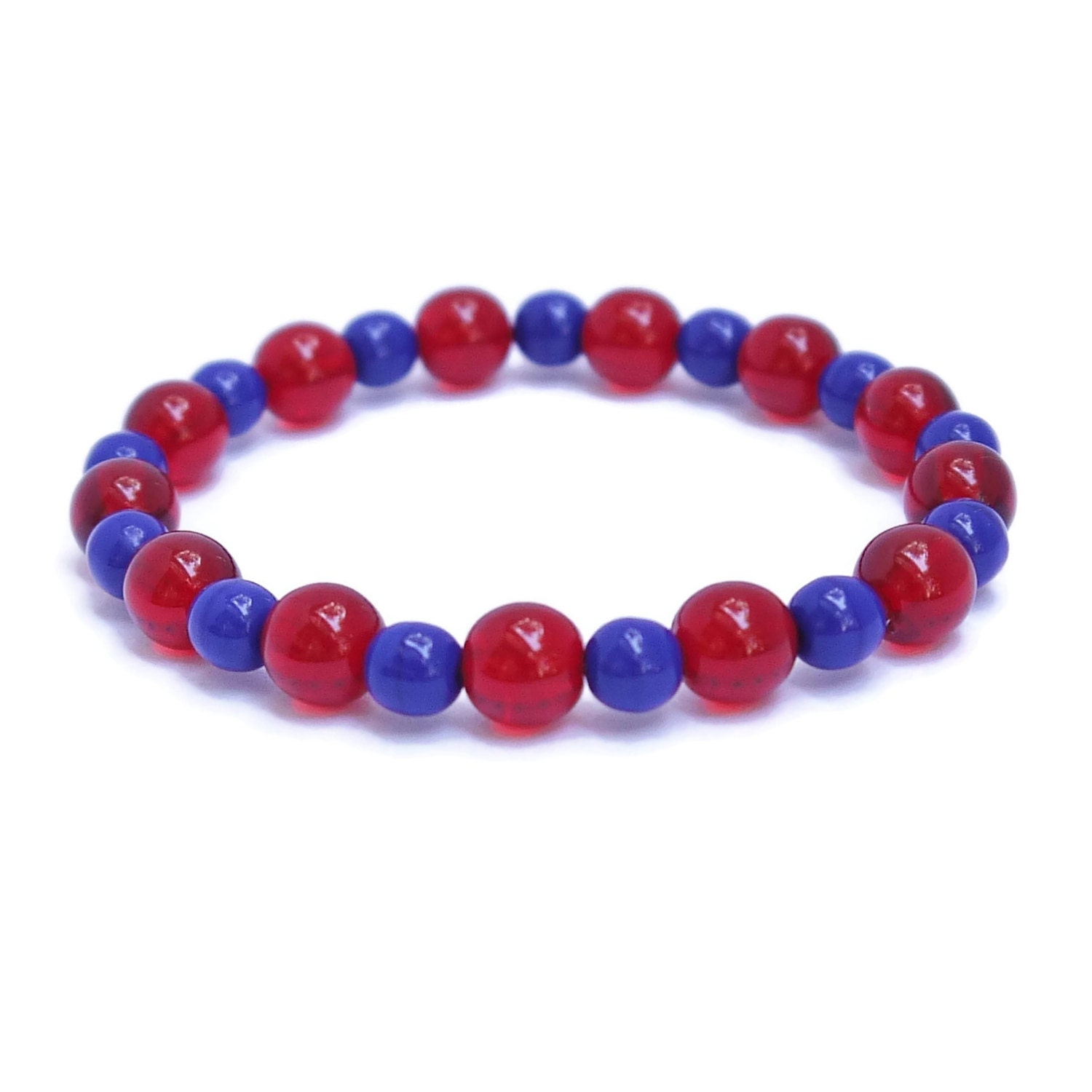 Football Game Day Beaded Bracelet Sports Fan Gift Red and