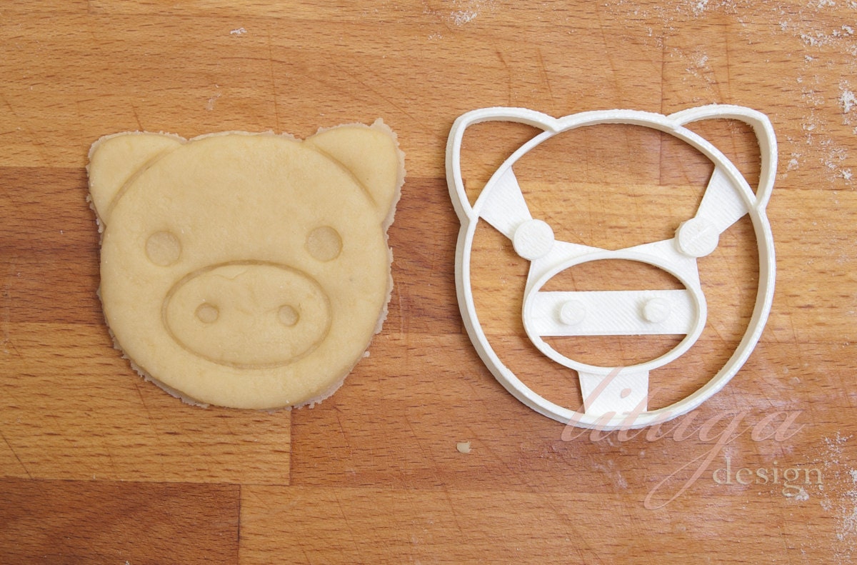 Pig cookie cutter Piglet cookie cutter Animal head cookie