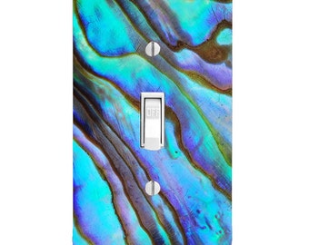 Home Decor Light Switch Cover-Printed Abalone Image-Housewarming-Lighting-Wall Decor-Kitchen Decor-Bathroom Decor-Double Light Switch-Triple