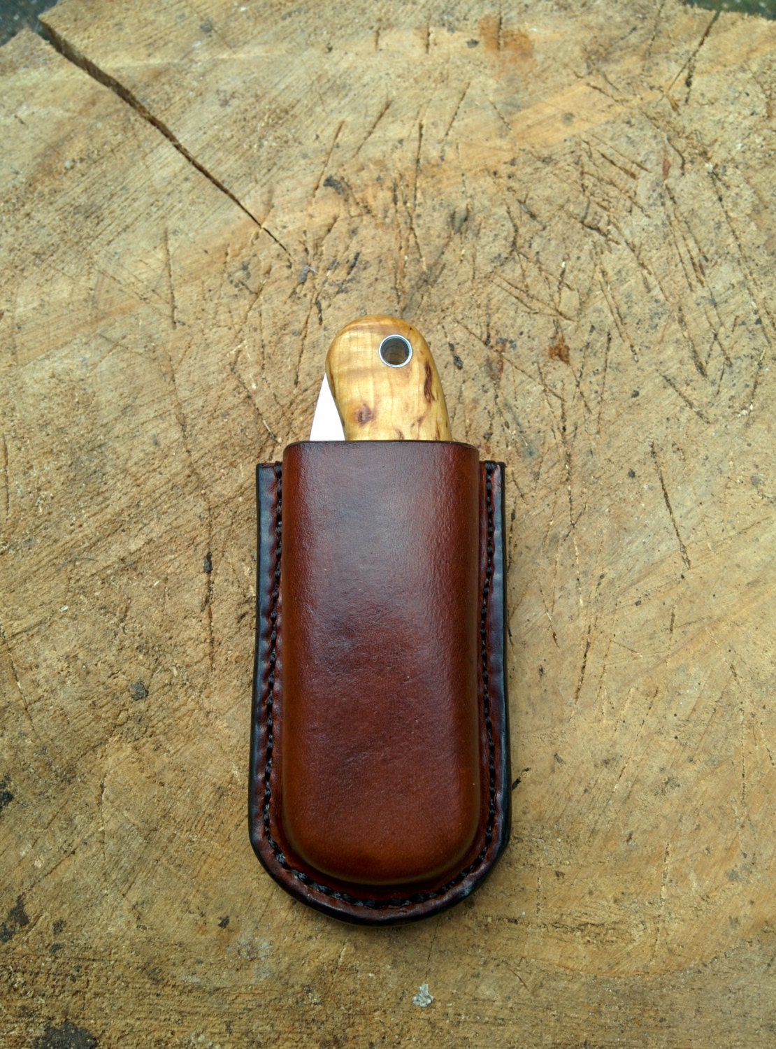 Leather Knife Pouch/Sheath for the TBS Boar Folding Pocket