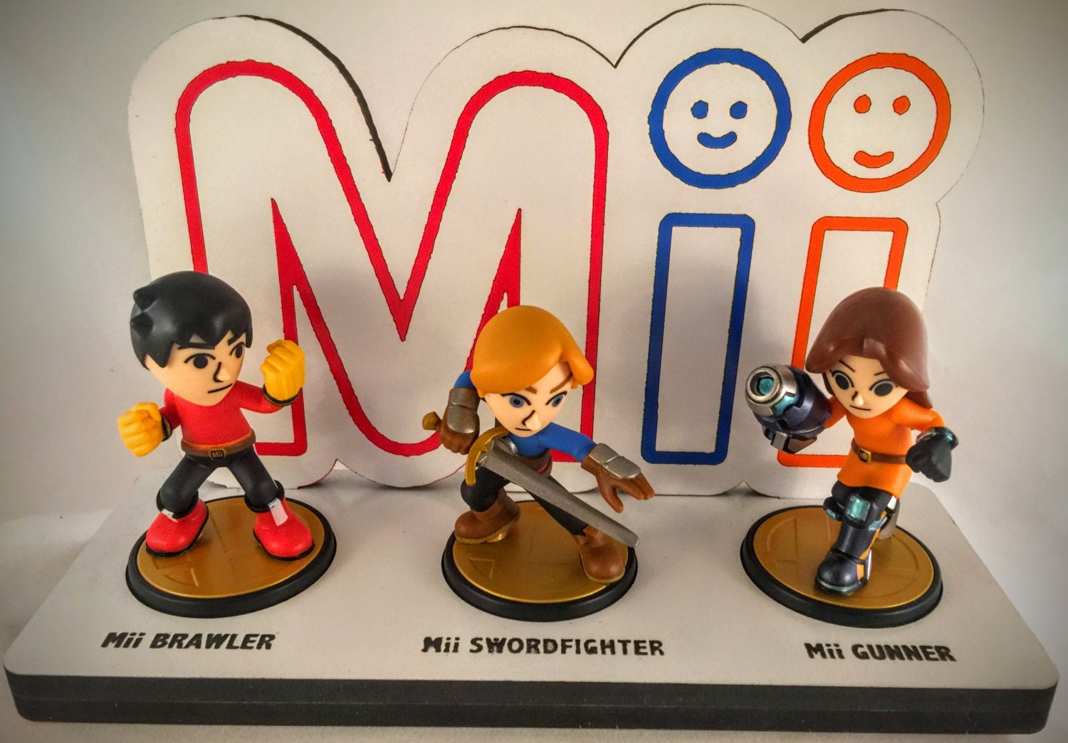 Super Smash Bros Mii Trio Amiibo Display by ForrestcraftCreation