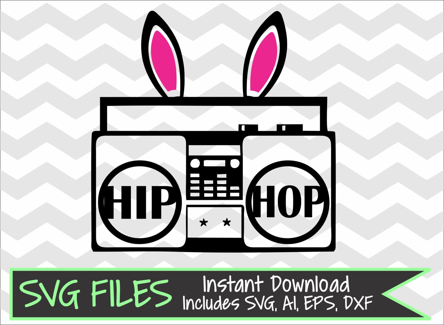 Hip Hop Easter Bunny Cool SVG DXF eps and ai Vector by SVGFiles