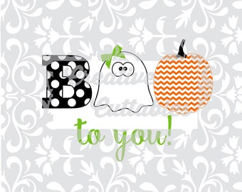 Halloween SVG BOO to You pumpkin ghost for Silhouette or other craft cutters (.svg/.dxf/.eps)