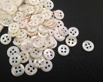 Pearl Button Pearl White Nacreous Pearlised Pearly Sewing Haberdashery riveted Buttons