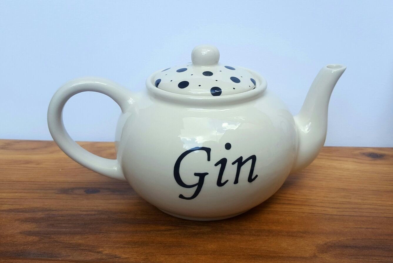 English Ceramic Teapot 4 cup Traditional Gin Teapot Hand