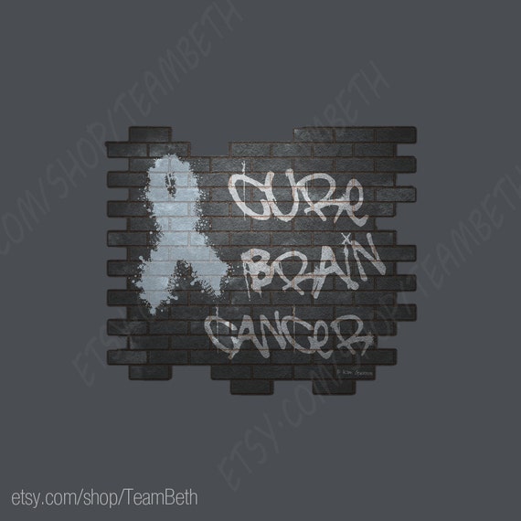 Graffiti Style Cure Brain Cancer Awareness Cancer Sucks