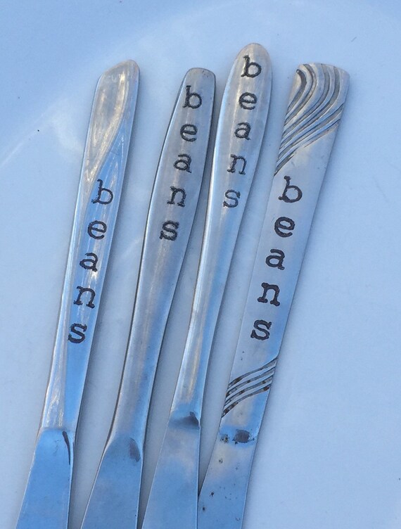 Garden Marker Beans Plant Marker Repurposed by ThymeAtHome on Etsy