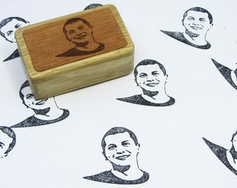 Custom Portrait Name Stamp Girl Boy Stamp Woman Man Face Illustration Portrait Wood Mounted Rubber Stamp Stamps for HandMakers