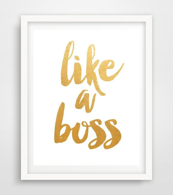 Like A Boss Printable Wall Art Typography By Paperstormprints