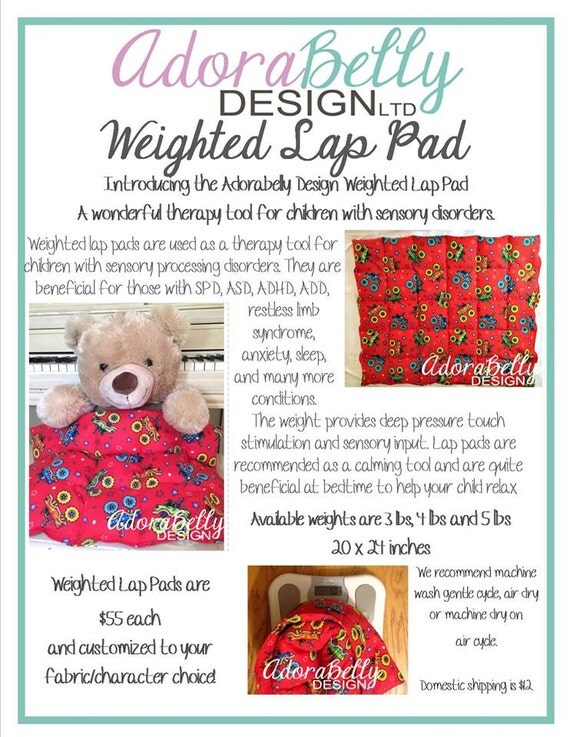 Weighted Lap Pads Custom Sensory Blanket SPD ASD ADHD restless