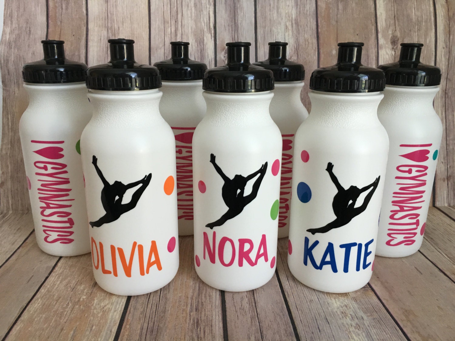 Personalized 20oz Aluminum Water Bottle - Customizable Gymnastics Or Sports Bottle With Sport Lid
